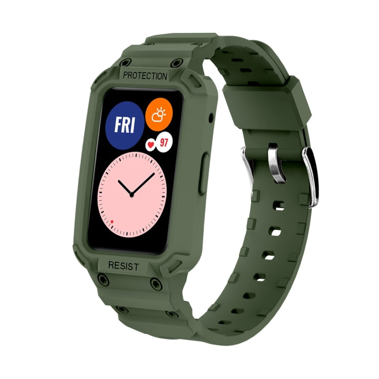 For Huawei Watch Fit 2020 / Honor Watch ES 2020 JSM Integrated TPU Adjustable Elastic Watch Band, Pink, Black, Army Green, Translucent, Light Grey, Dark Blue