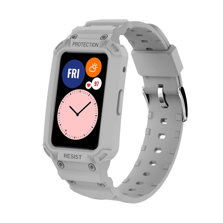 For Huawei Watch Fit 2020 / Honor Watch ES 2020 JSM Integrated TPU Adjustable Elastic Watch Band, Pink, Black, Army Green, Translucent, Light Grey, Dark Blue