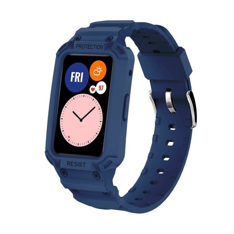 For Huawei Watch Fit 2020 / Honor Watch ES 2020 JSM Integrated TPU Adjustable Elastic Watch Band, Pink, Black, Army Green, Translucent, Light Grey, Dark Blue