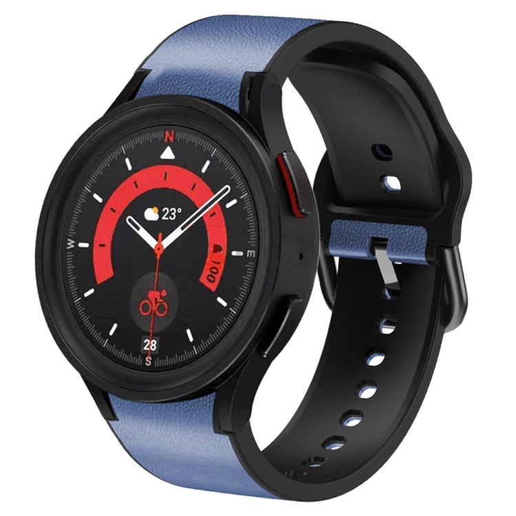 20mm Silicone Adhesive Leather Watch Band, For Samsung Galaxy Watch 5 40mm, For Samsung Galaxy Watch 5 44mm, For Samsung Galaxy Watch 5 Pro 45mm, For Samsung Galaxy Watch 4 40mm, For Samsung Galaxy Watch 4 44mm