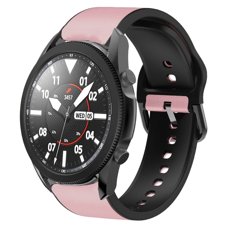 20mm Silicone Adhesive Leather Watch Band, For Samsung Galaxy Watch 5 40mm, For Samsung Galaxy Watch 5 44mm, For Samsung Galaxy Watch 5 Pro 45mm, For Samsung Galaxy Watch 4 40mm, For Samsung Galaxy Watch 4 44mm