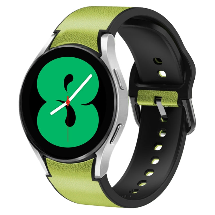 20mm Silicone Adhesive Leather Watch Band, For Samsung Galaxy Watch 5 40mm, For Samsung Galaxy Watch 5 44mm, For Samsung Galaxy Watch 5 Pro 45mm, For Samsung Galaxy Watch 4 40mm, For Samsung Galaxy Watch 4 44mm