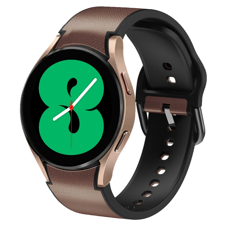 20mm Silicone Adhesive Leather Watch Band, For Samsung Galaxy Watch 5 40mm, For Samsung Galaxy Watch 5 44mm, For Samsung Galaxy Watch 5 Pro 45mm, For Samsung Galaxy Watch 4 40mm, For Samsung Galaxy Watch 4 44mm