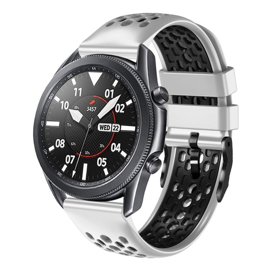 22mm Two-Color Breathable Silicone Watch Band, For Samsung Galaxy Watch3 45mm, For Samsung Galaxy Watch 46mm, For Samsung Gear S3 Classic, For Samsung Gear S3 Frontier