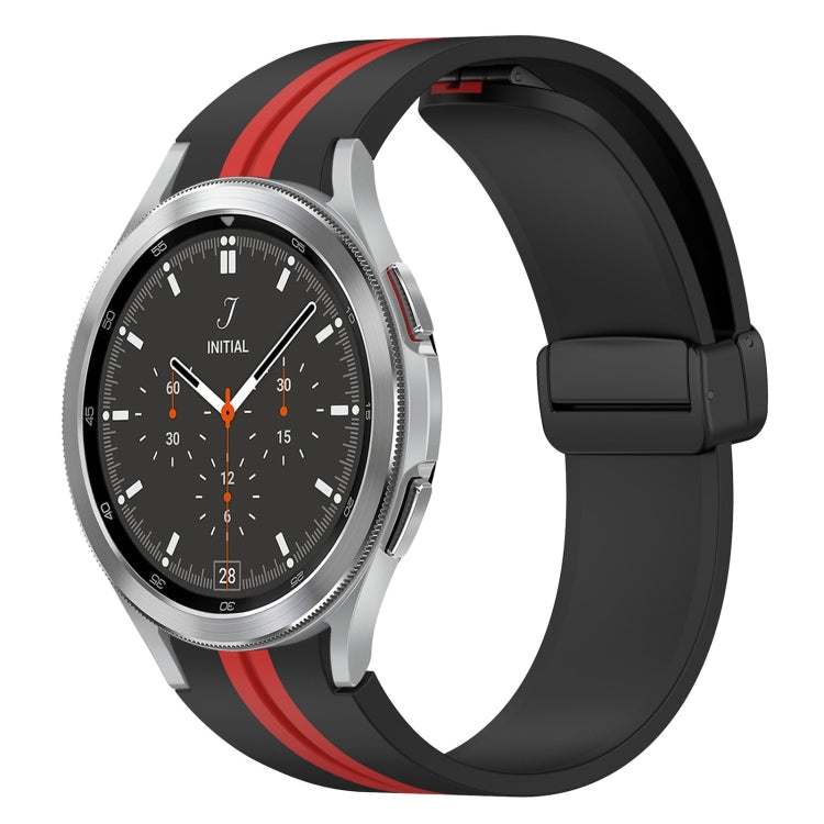 Folding Magnetic Clasp Silicone Watch Band, For Samsung Galaxy Watch 4 Classic 46mm, For Samsung Galaxy Watch 4 Classic 42mm