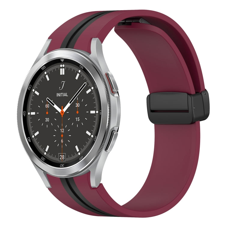 Folding Magnetic Clasp Silicone Watch Band, For Samsung Galaxy Watch 4 Classic 46mm, For Samsung Galaxy Watch 4 Classic 42mm