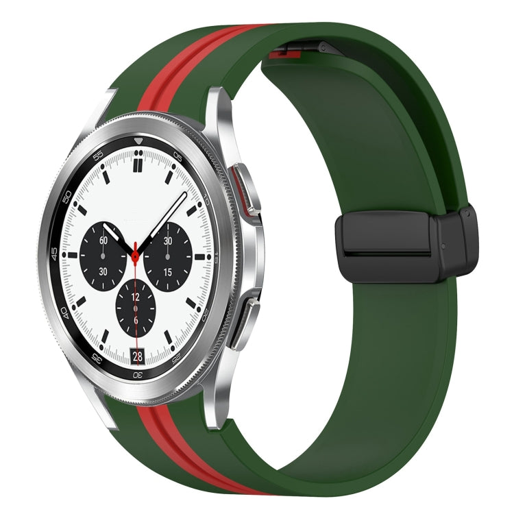 Folding Magnetic Clasp Silicone Watch Band, For Samsung Galaxy Watch 4 Classic 46mm, For Samsung Galaxy Watch 4 Classic 42mm