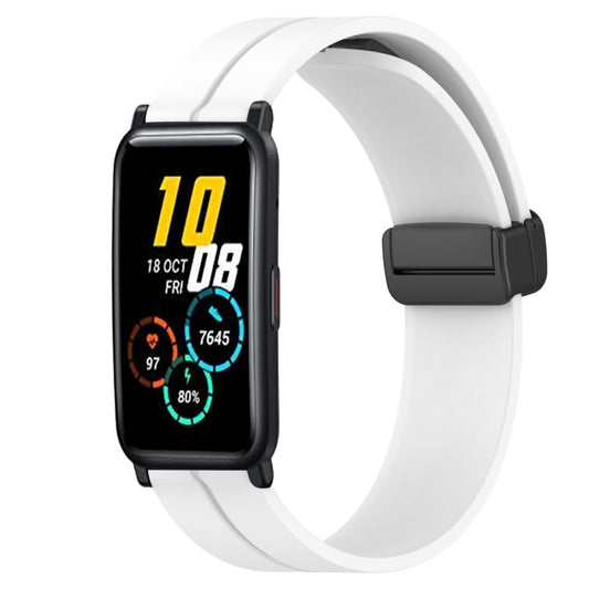 20mm Solid Color Magnetic Clasp Silicone Watch Band, For Honor Watch ES, For Honor Magic Watch2 42mm