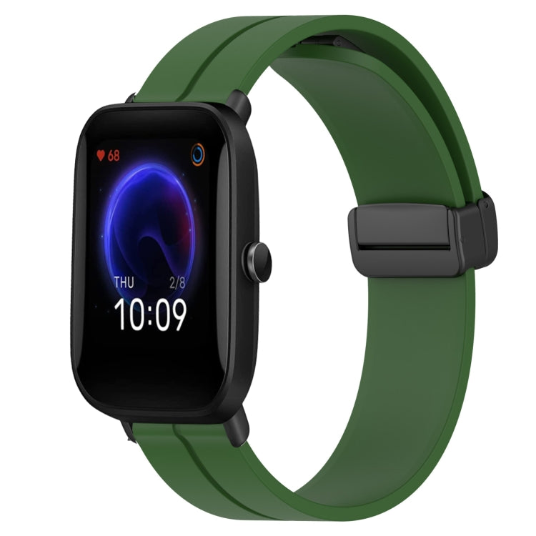 20mm Solid Color Magnetic Clasp Silicone Watch Band, For Amazfit Pop