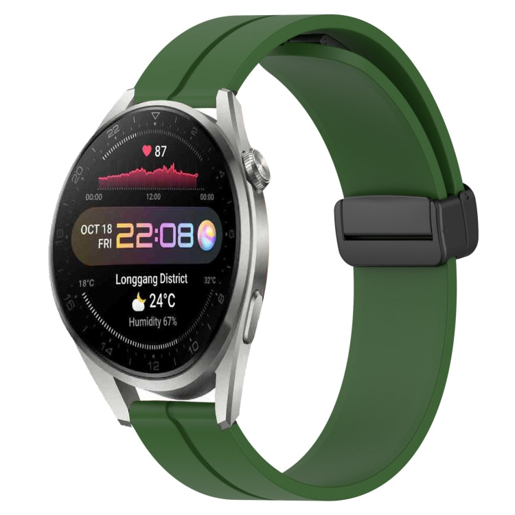 22mm Solid Color Magnetic Clasp Silicone Watch Band, For Huawei Watch 3 Pro New