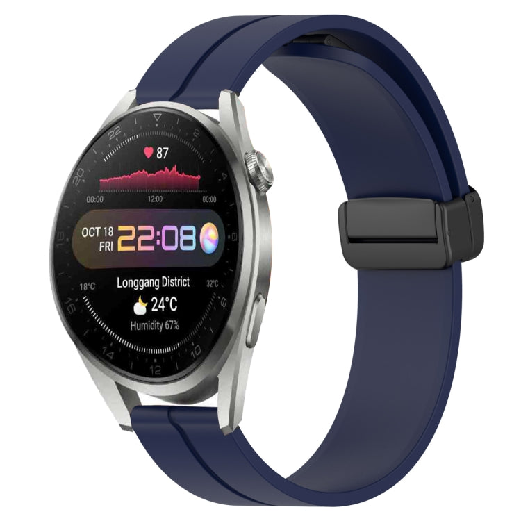 22mm Solid Color Magnetic Clasp Silicone Watch Band, For Huawei Watch 3 Pro New