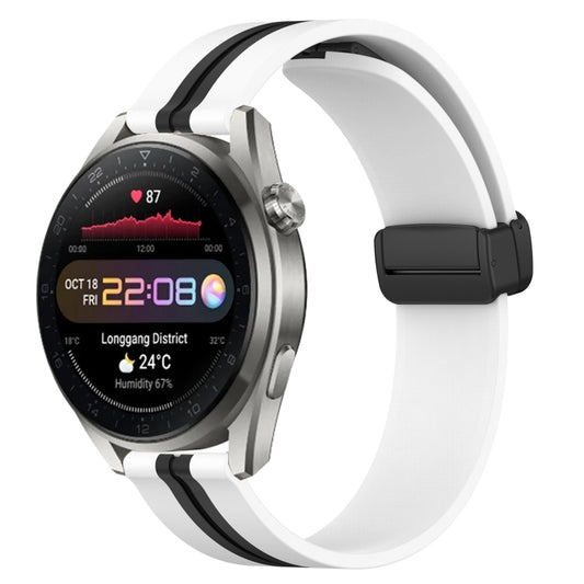 22mm Folding Magnetic Clasp Silicone Watch Band, For Huawei Watch 3 Pro New