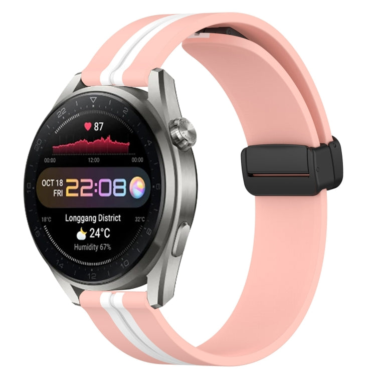 22mm Folding Magnetic Clasp Silicone Watch Band, For Huawei Watch 3 Pro New