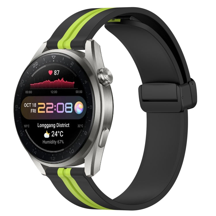 22mm Folding Magnetic Clasp Silicone Watch Band, For Huawei Watch 3 Pro New