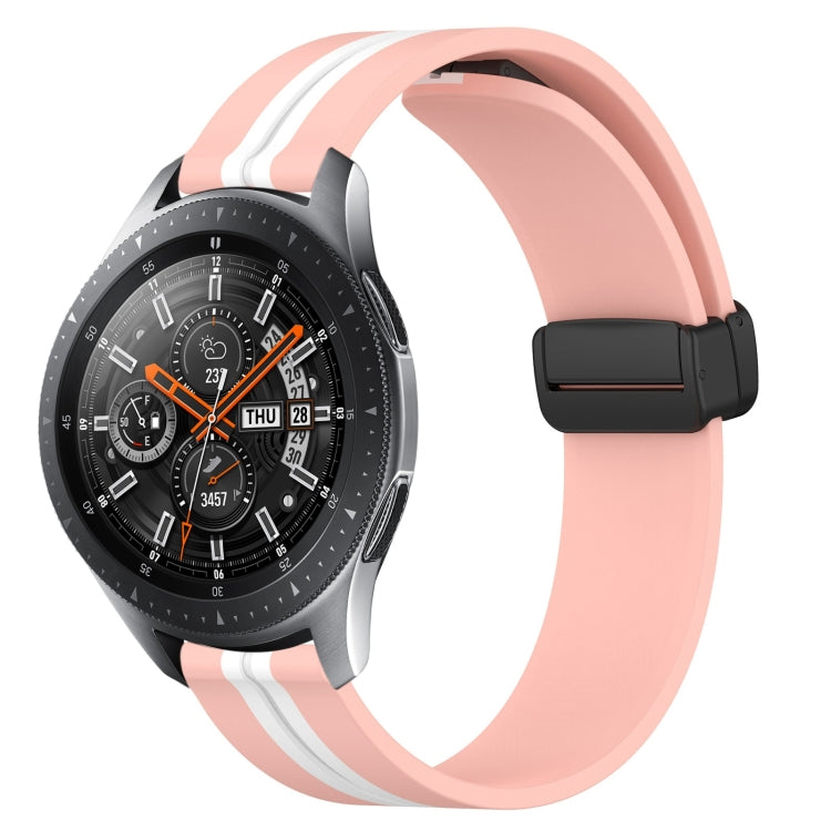 22mm Folding Magnetic Clasp Silicone Watch Band, For Samsung Galaxy Watch3 45mm, For Samsung Galaxy Watch 46mm, For Samsung Gear S3 Classic, For Samsung Gear S3 Frontier