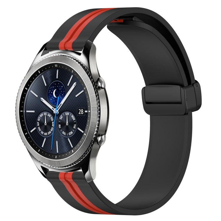 22mm Folding Magnetic Clasp Silicone Watch Band, For Samsung Galaxy Watch3 45mm, For Samsung Galaxy Watch 46mm, For Samsung Gear S3 Classic, For Samsung Gear S3 Frontier