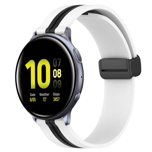 20mm Folding Magnetic Clasp Silicone Watch Band, For Samsung Galaxy Watch Active 2 40mm, For Samsung Galaxy Watch Active 2 44mm, For Samsung Galaxy Watch 42mm