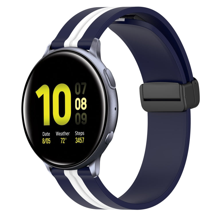 20mm Folding Magnetic Clasp Silicone Watch Band, For Samsung Galaxy Watch Active 2 40mm, For Samsung Galaxy Watch Active 2 44mm, For Samsung Galaxy Watch 42mm