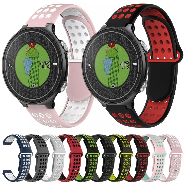 Two-Color Punched Breathable Silicone Watch Band, For Garmin Approach S6