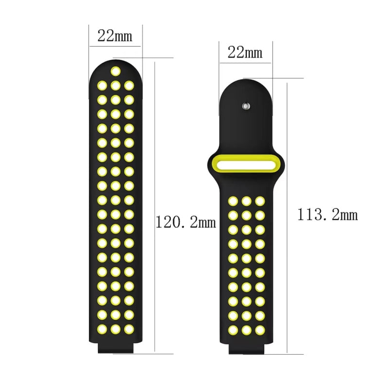 Two-Color Punched Breathable Silicone Watch Band, For Garmin Approach S6