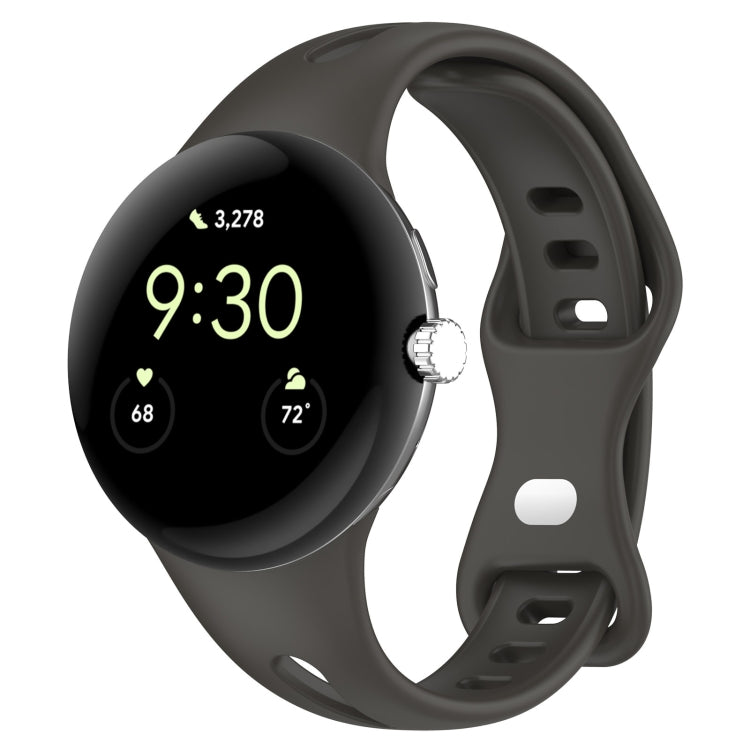 Water Drop Slimming Butterfly Button Solid Silicone Band, For Google Pixel Watch 4 / 3 / 2 / 1 41mm