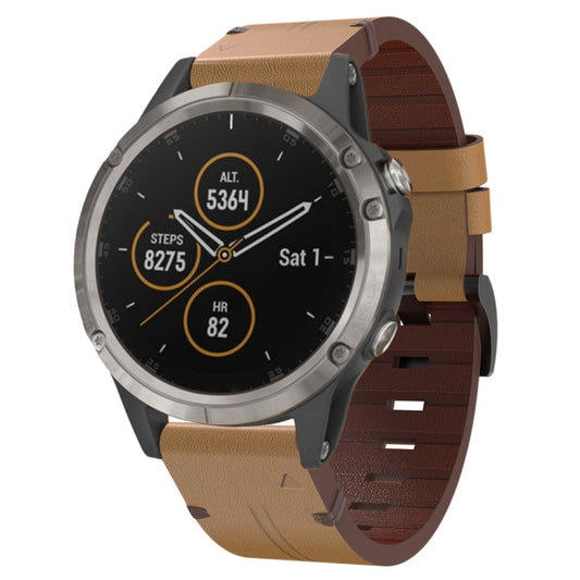 22mm Leather Steel Buckle Watch Band, For Garmin Fenix 5, For Garmin Instinct 2, For Garmin Forerunner 955, For Garmin Fenix 6 GPS, For Garmin Fenix 7, For Garmin Fenix 5 Plus, For Garmin Instinct, For Garmin Forerunner 945, For Garmin Fenix 6 Pro GPS ...