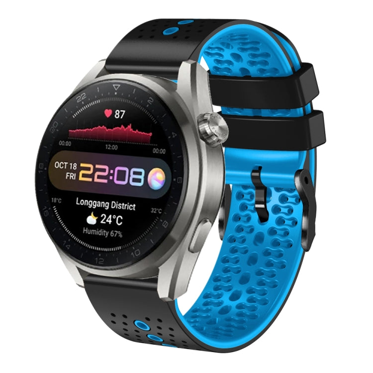 22mm Perforated Two-Color Silicone Watch Band, For Huawei Watch 3 Pro New