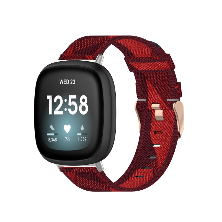 Nylon Weave Canvas Watch Band, For Fitbit Versa 3, For Fitbit Sense