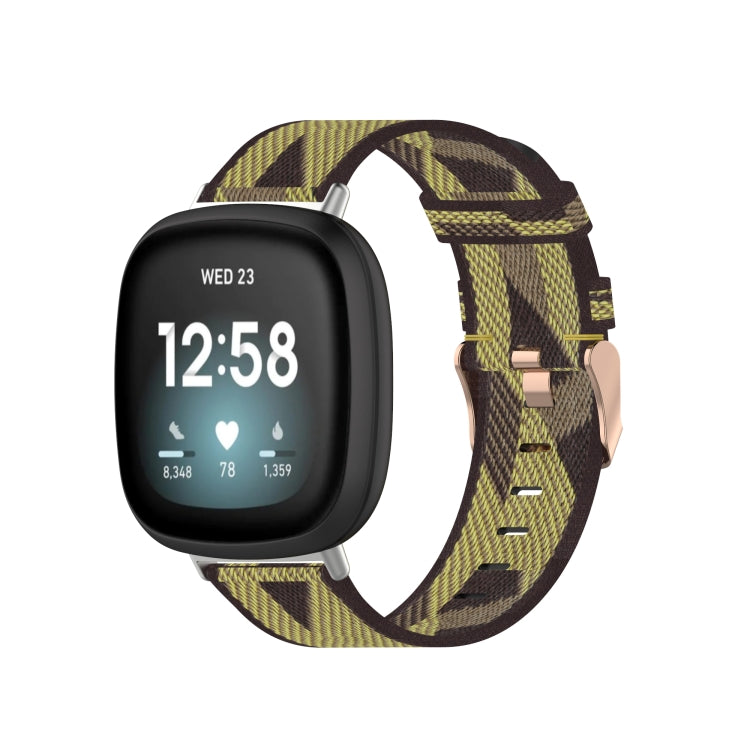 Nylon Weave Canvas Watch Band, For Fitbit Versa 3, For Fitbit Sense