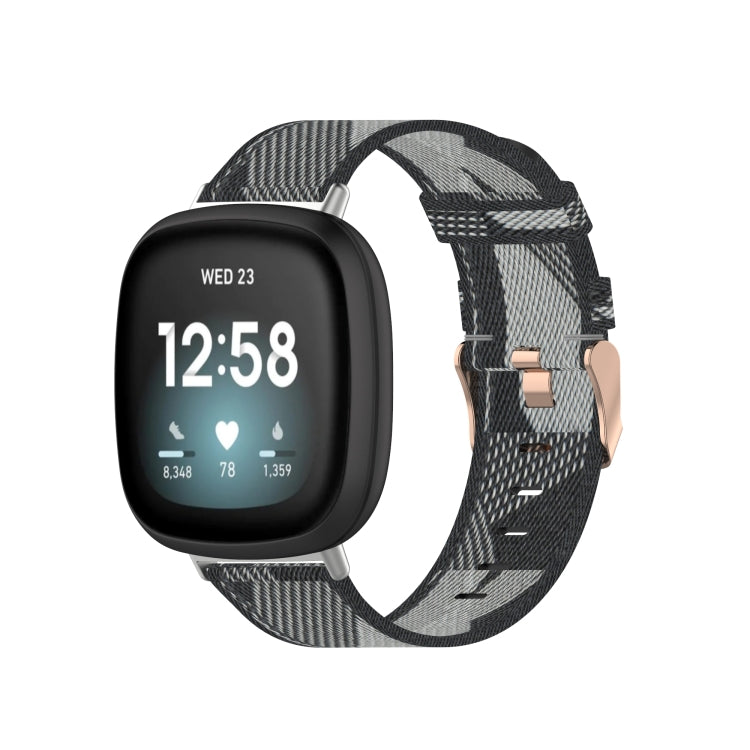 Nylon Weave Canvas Watch Band, For Fitbit Versa 3, For Fitbit Sense