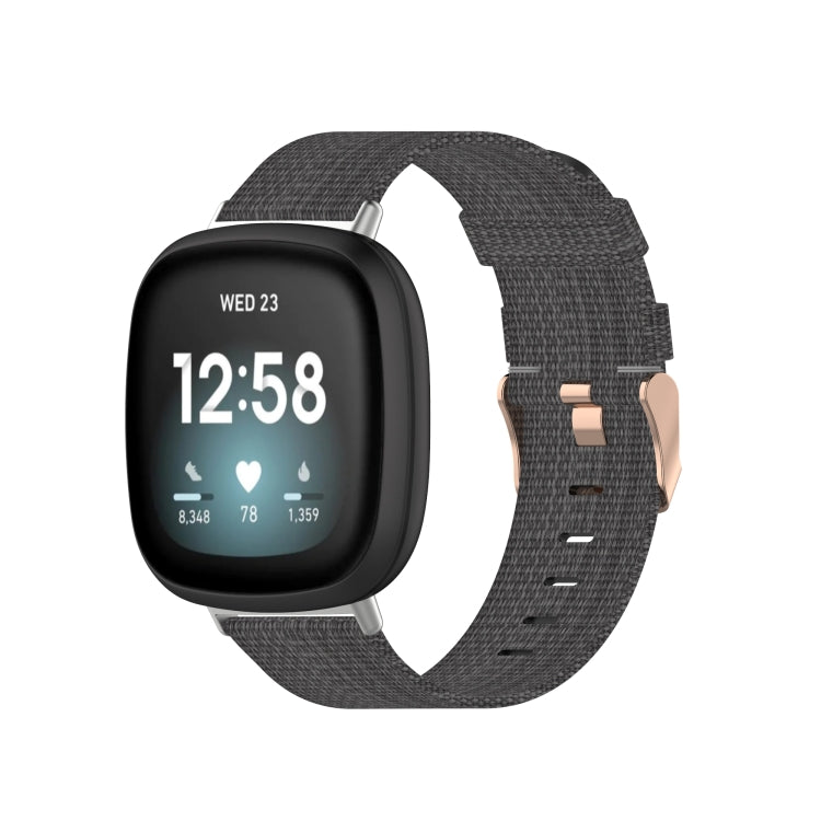 Nylon Weave Canvas Watch Band, For Fitbit Versa 3, For Fitbit Sense