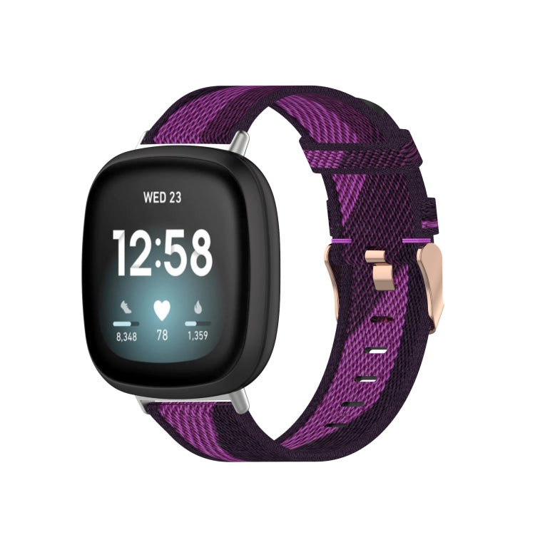 Nylon Weave Canvas Watch Band, For Fitbit Versa 3, For Fitbit Sense
