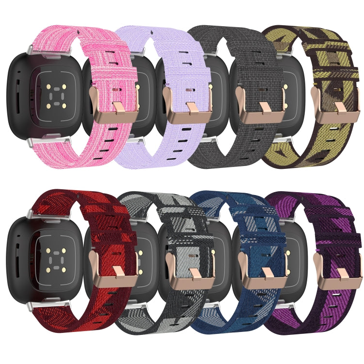 Nylon Weave Canvas Watch Band, For Fitbit Versa 3, For Fitbit Sense