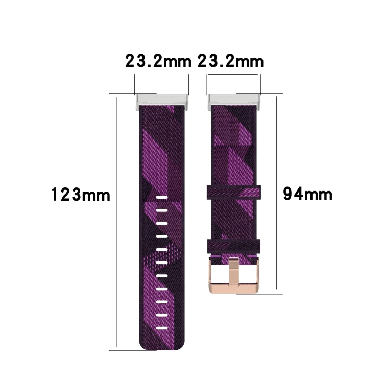 Nylon Weave Canvas Watch Band, For Fitbit Versa 3, For Fitbit Sense