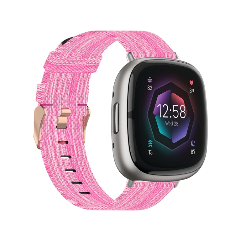 Nylon Weave Canvas Watch Band, For Fitbit Versa 3, For Fitbit Sense