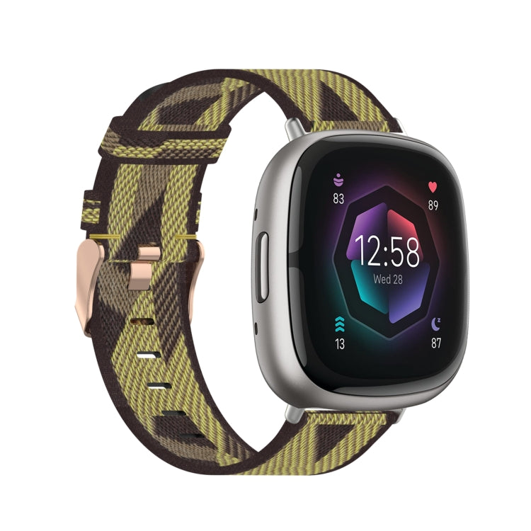 Nylon Weave Canvas Watch Band, For Fitbit Versa 3, For Fitbit Sense