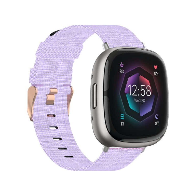 Nylon Weave Canvas Watch Band, For Fitbit Versa 3, For Fitbit Sense