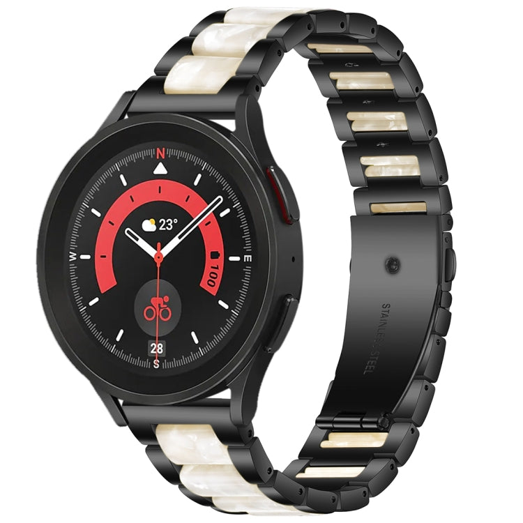Interbead Resin Metal Watch Band, For Galaxy Watch 5 40 / 44mm, For Galaxy Watch 5 Pro 45mm, For Galaxy Watch 4 40 / 44mm
