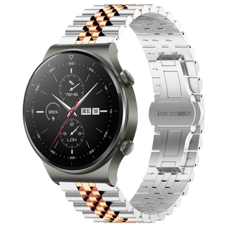 Five Bull Half Round Stainless Steel Watch Band + Strap Removal Tool, For Huawei Watch 3 / 3 Pro, For Huawei Watch GT2 Pro / GT 2e, For Huawei Watch GT 42mm/46mm / GT2 46mm