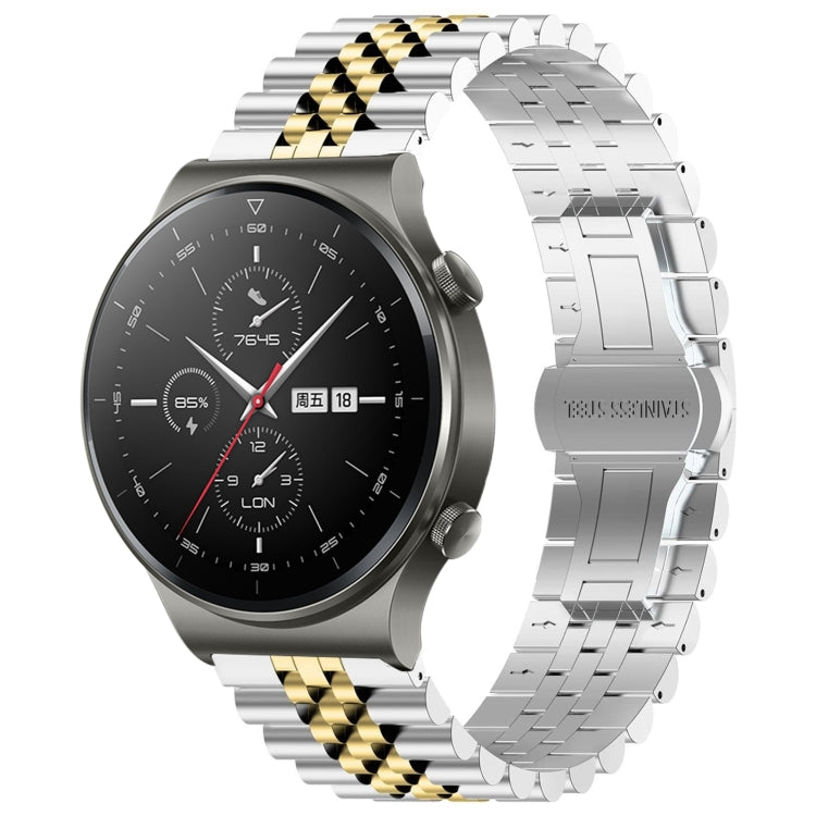 Five Bull Half Round Stainless Steel Watch Band + Strap Removal Tool, For Huawei Watch 3 / 3 Pro, For Huawei Watch GT2 Pro / GT 2e, For Huawei Watch GT 42mm/46mm / GT2 46mm