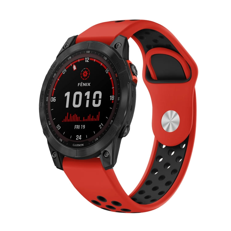 22mm Sports Breathable Silicone Watch Band, For Garmin Fenix 7 Solar, For Garmin Fenix 7 Sapphire Solar, For Garmin EPIX Gen 2, For Garmin Approach S62