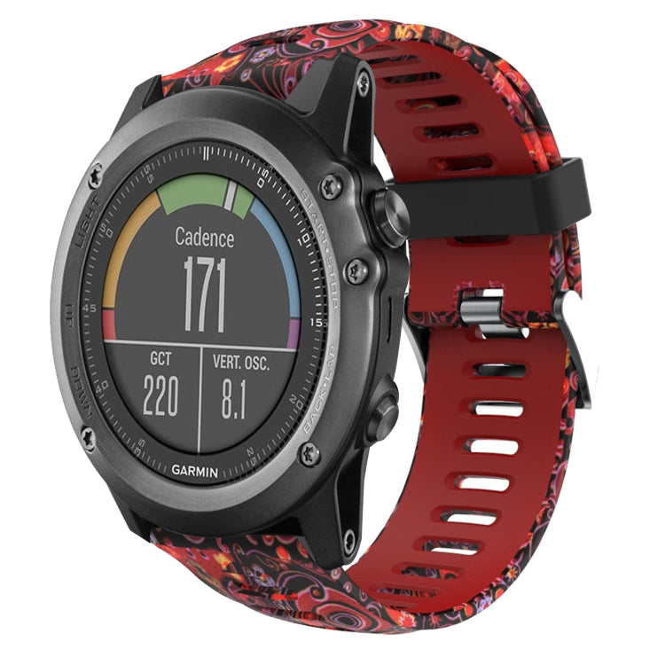 26mm Camouflage Printed Silicone Watch Band, For Garmin Fenix 3 Sapphire, For Garmin Descent MK 1, For Garmin Descent MK 2, For Garmin Descent MK 2i