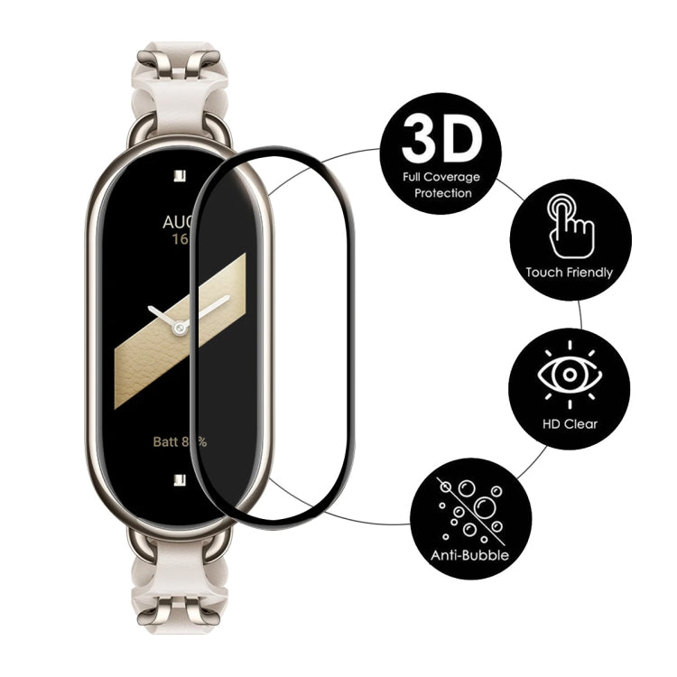 For Xiaomi Mi Band 8 ENKAY Hat-Prince 2 in 1 Set Full Coverage Screen Protector + Elastic Braided Nylon Watch Band