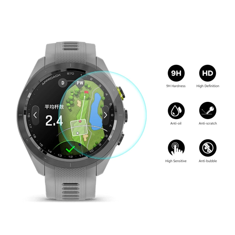 5pcs ENKAY 0.2mm 9H Tempered Glass Screen Protector Watch Film, For Garmin Approach S70 42mm, For Garmin Epix Pro Gen 2 51mm