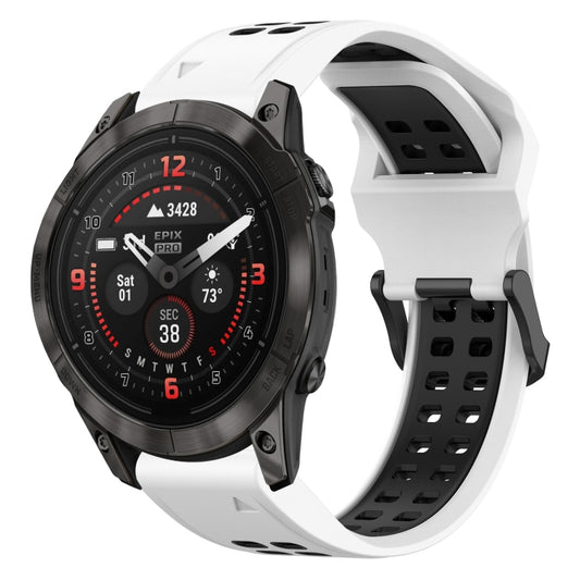 Two Color Reverse Buckle 26mm Silicone Watch Band, For Garmin Epix Pro 51mm, For Garmin Fenix 7X Pro 51mm, For Garmin Fenix 7X, For Garmin Fenix 7X Solar