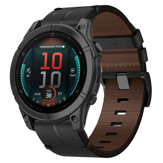 Leather Textured 22mm Watch Band, For Garmin Fenix E 47mm, For Garmin Fenix 8 MIP 47mm, For Garmin Fenix 8 AMOLED 47mm, For Garmin Fenix 7 Pro 47mm, For Garmin Epix Pro 47mm, For Garmin MARQ Athlete Gen 2, For Garmin MARQ Commander