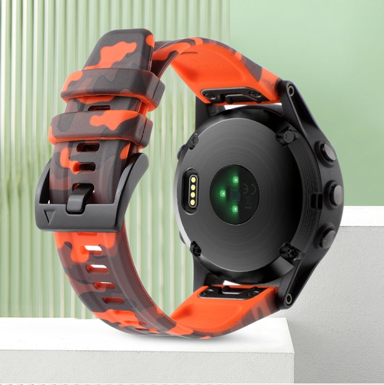 Camouflage 26mm Silicone Watch Band, For Garmin TACTIX DELTA, For Garmin Fenix 6X Pro, For Garmin Fenix 5X Plus, For Garmin Fenix 6X, For Garmin Fenix 6X Sapphire, For Garmin D2 Delta PX