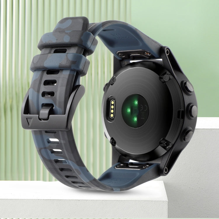 Camouflage 26mm Silicone Watch Band, For Garmin TACTIX DELTA, For Garmin Fenix 6X Pro, For Garmin Fenix 5X Plus, For Garmin Fenix 6X, For Garmin Fenix 6X Sapphire, For Garmin D2 Delta PX