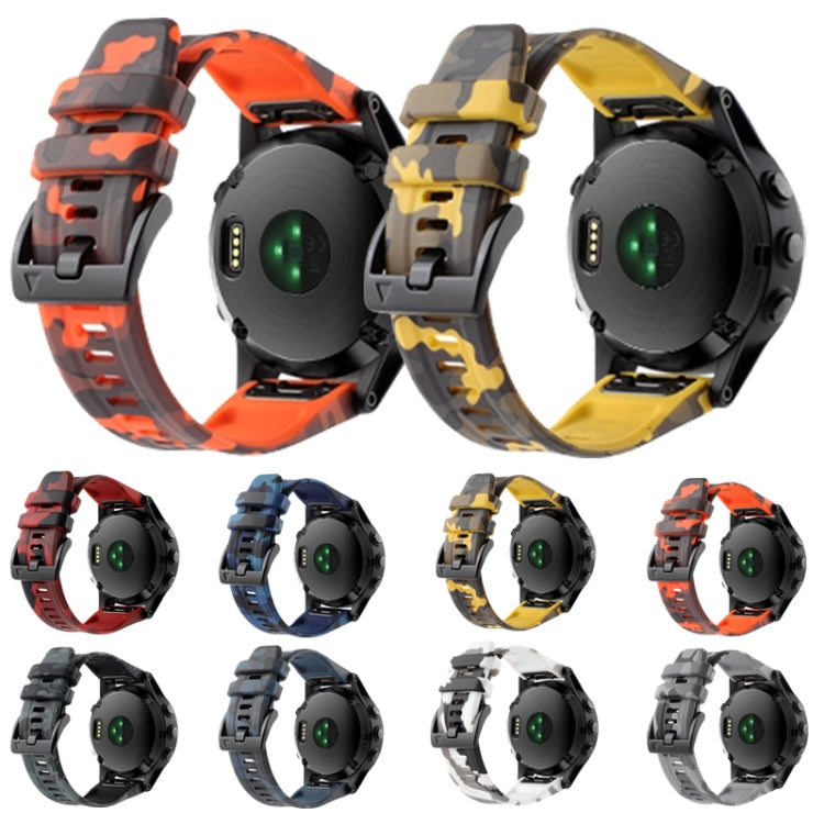 Camouflage 22mm Silicone Watch Band, For Garmin Forerunner 965, For Garmin Instinct Crossover, For Garmin Instinct Crossover Solar, For Garmin Forerunner 955, For Garmin Descent G1, For Garmin  Instinct 2 Solar