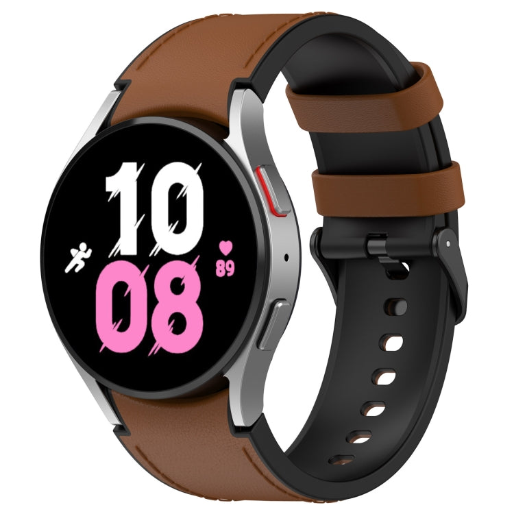 Silicone Leather Black Buckle Watch Band, For Samsung Galaxy Watch 6 Classic, For Samsung Galaxy Watch 6